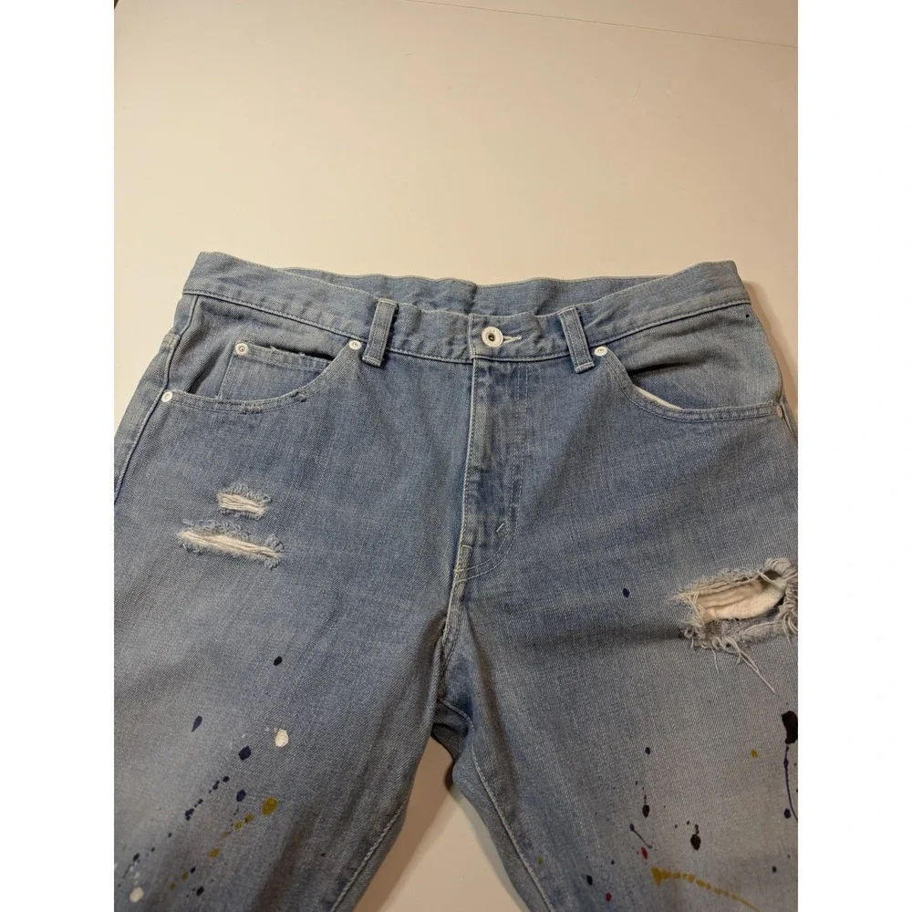 Skins JPN Japan Paint Splatter Denim Jeans Thrashed 34x36 Marni Gallery Dept